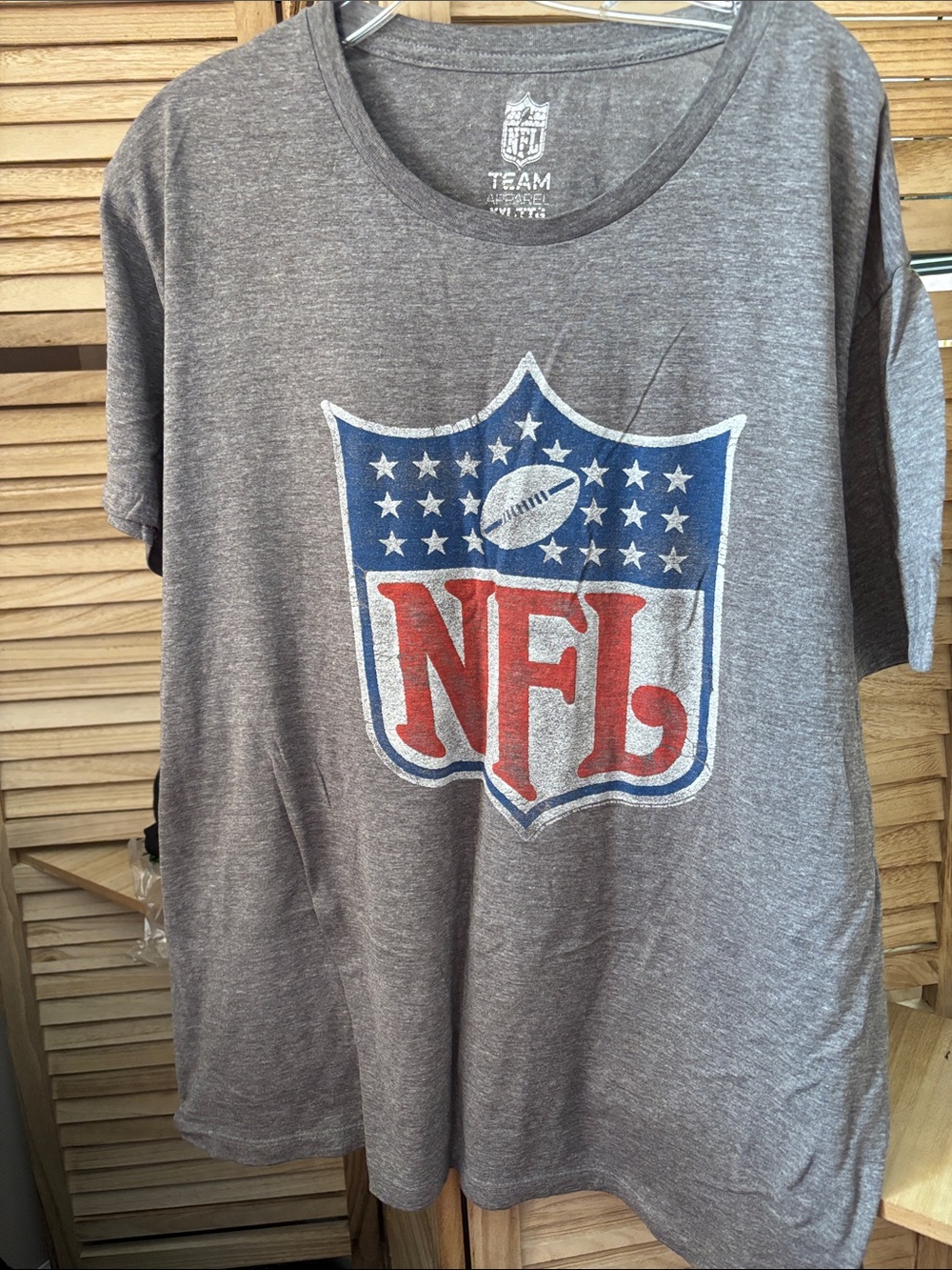 NFL Gray Tee with Blue Shield and Red Logo XXL